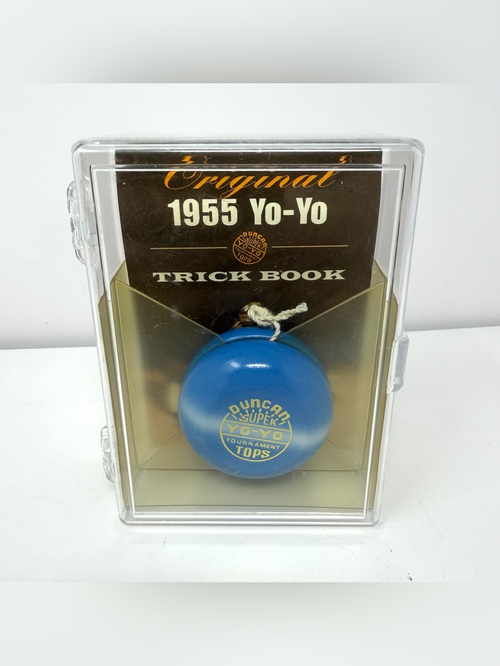 Original 1955 BLUE Tournament Yo-Yo DUNCAN Super Tops Reproduction + Trick Book